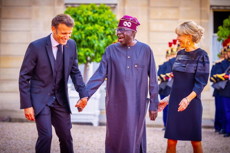 Tinubu, Macron and his wife having hilarious moment