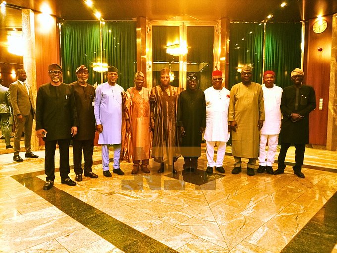 Tinubu, Shettima, Akpabio, four governors meet to brainstorm on economy