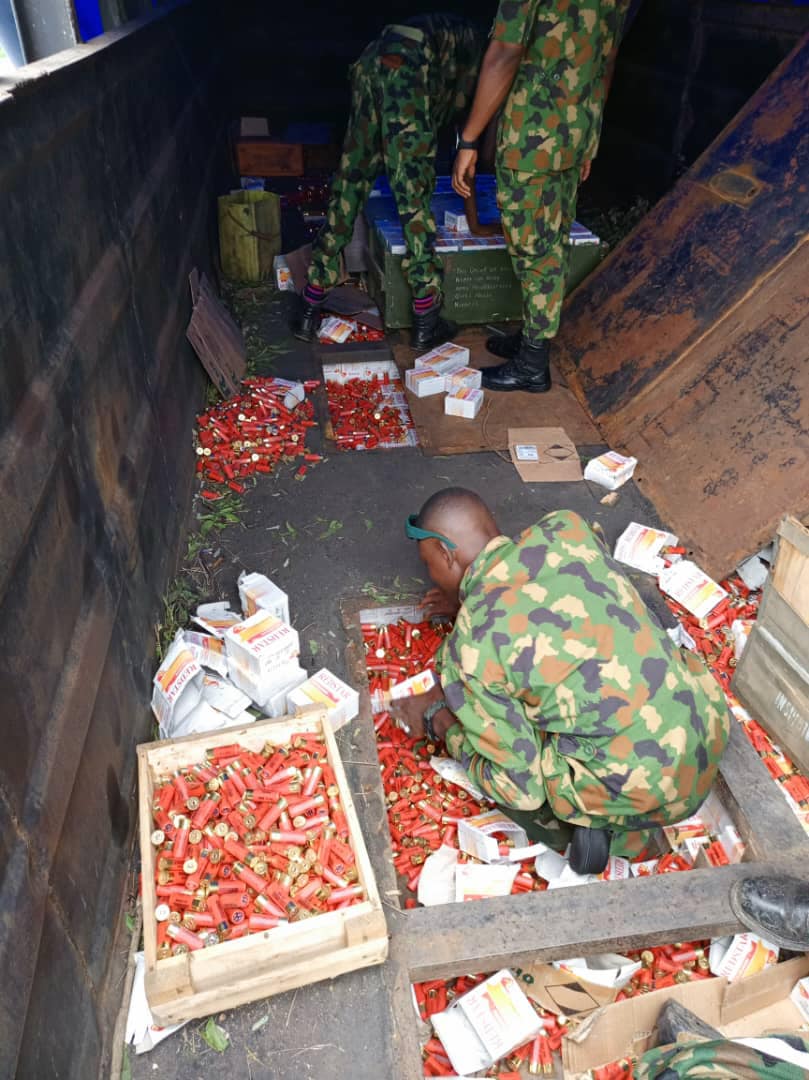 Truckload of ammunition enroute Anambra intercepted by Nigerian troops