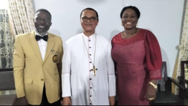Prof Remy Uche; Archbishop Lucius Iwejuru Ugorji (President, Catholic Bishops’ Conference of Nigeria) and Sister Chinwe Mgbajiaka