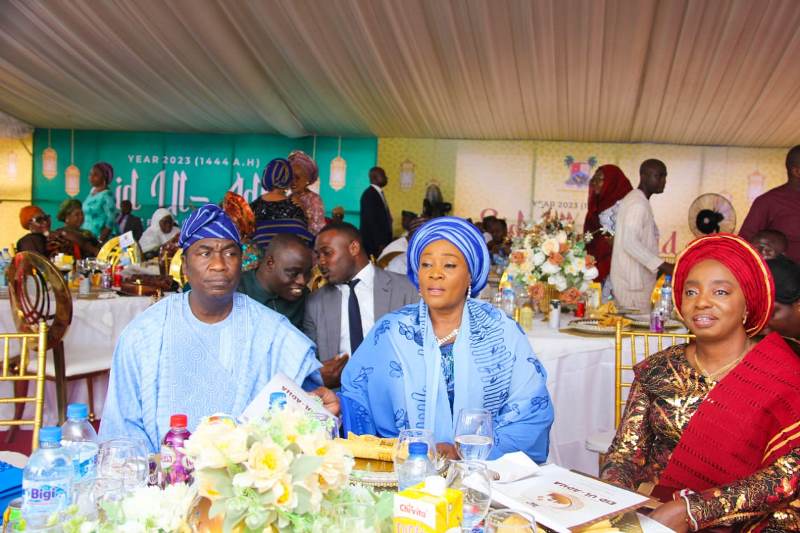 L-R: Hamzat, his wife and Dr. Sanwo-Olu at the event