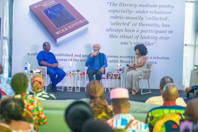 Professor Wole Soyinka speaking at the event