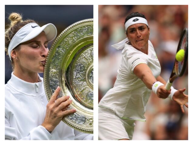 Wimbledon champion Marketa Vondrousova and Ons Jabeur