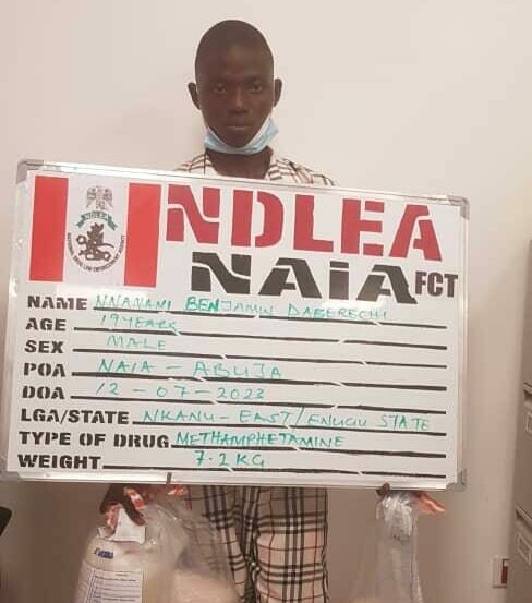 Europe-bound student Nnamani Daberechi arrested with Meth consignment