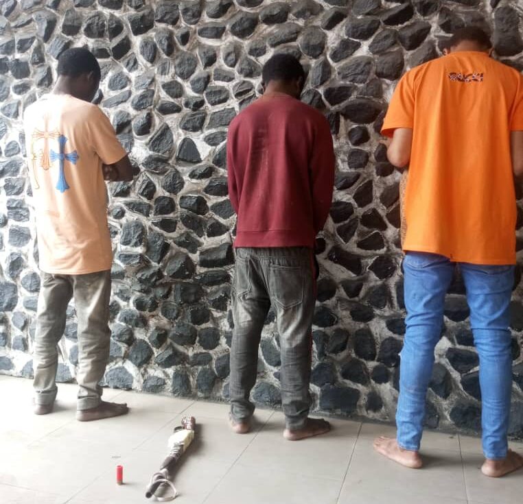 Police parade dismissed corporal Bright Okay Wamadi among recently arrested deadly gang of robbery suspects in Port Harcourt, Rivers State