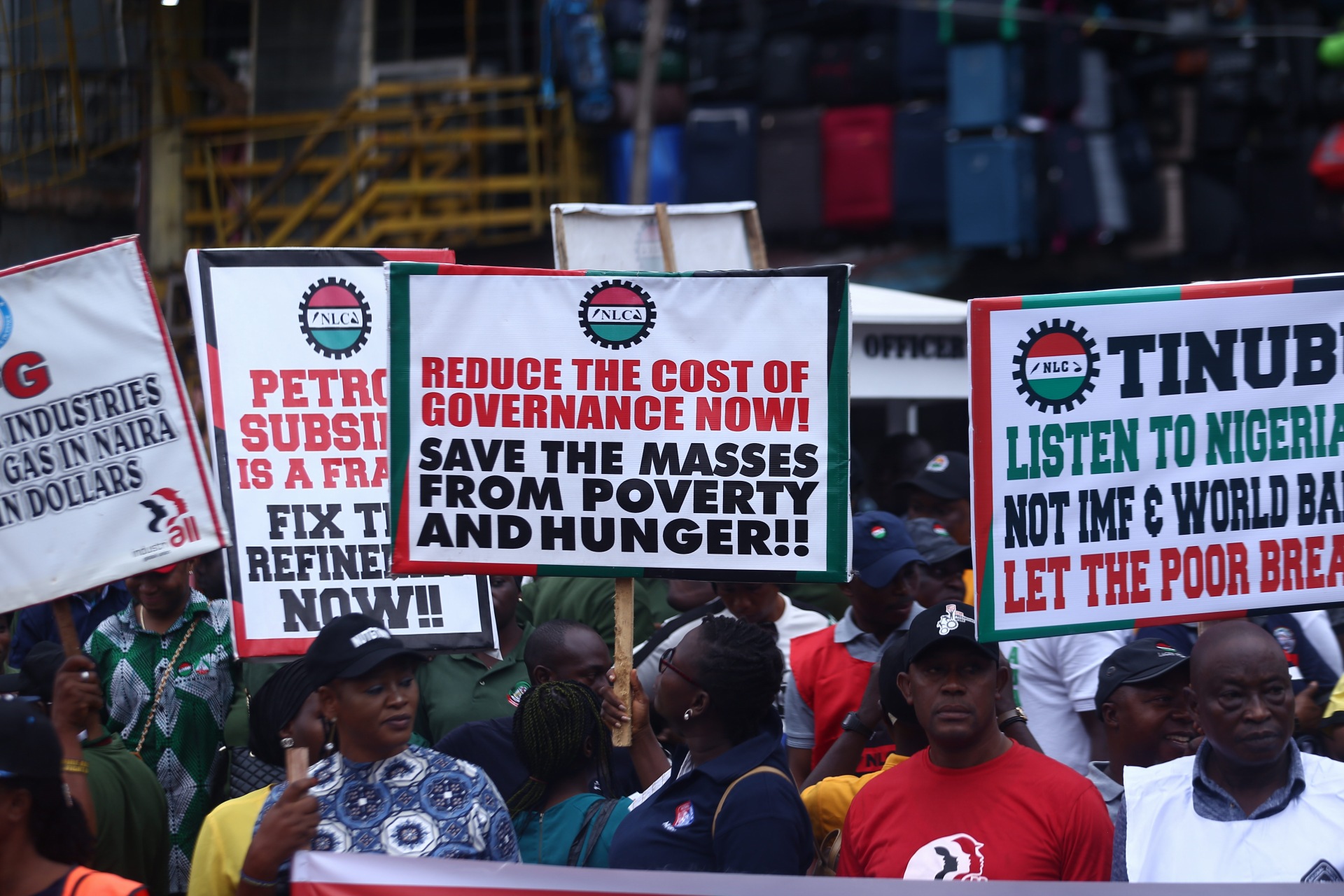 Photos As NLC Protests Removal Of Fuel Subsidies In Lagos - P.M. News