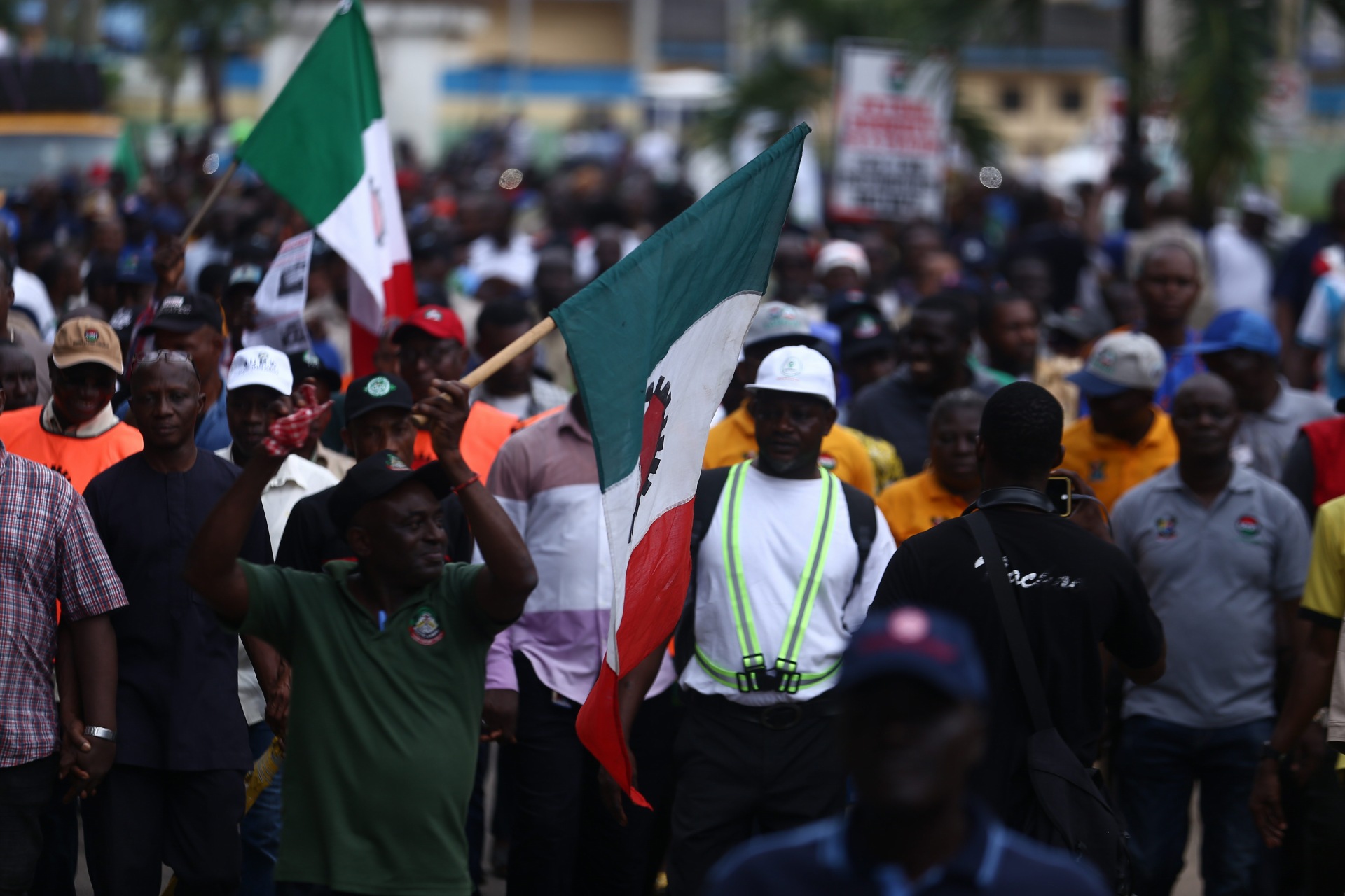 Photos As NLC Protests Removal Of Fuel Subsidies In Lagos - P.M. News