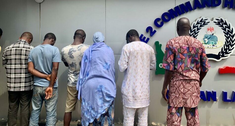 Alhaji Afeez Imoleayo and other suspects arrested. by Lagos police