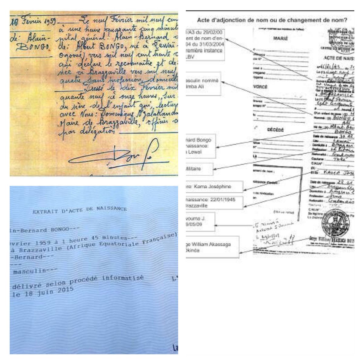 Bongo's birth certificate