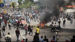 File photo pf protesters in Haiti