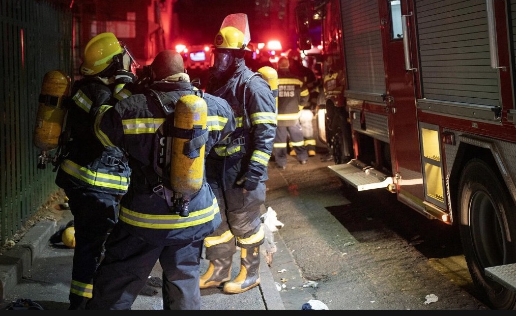 Firefighters at the scene in Johannesburg