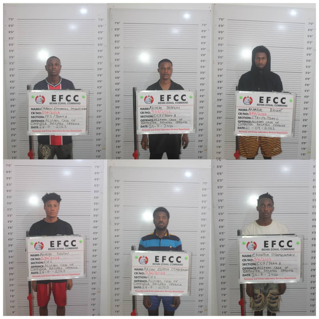 Court sends Kelvin Osadebawen, 5 other internet fraudsters to prison in Benin City