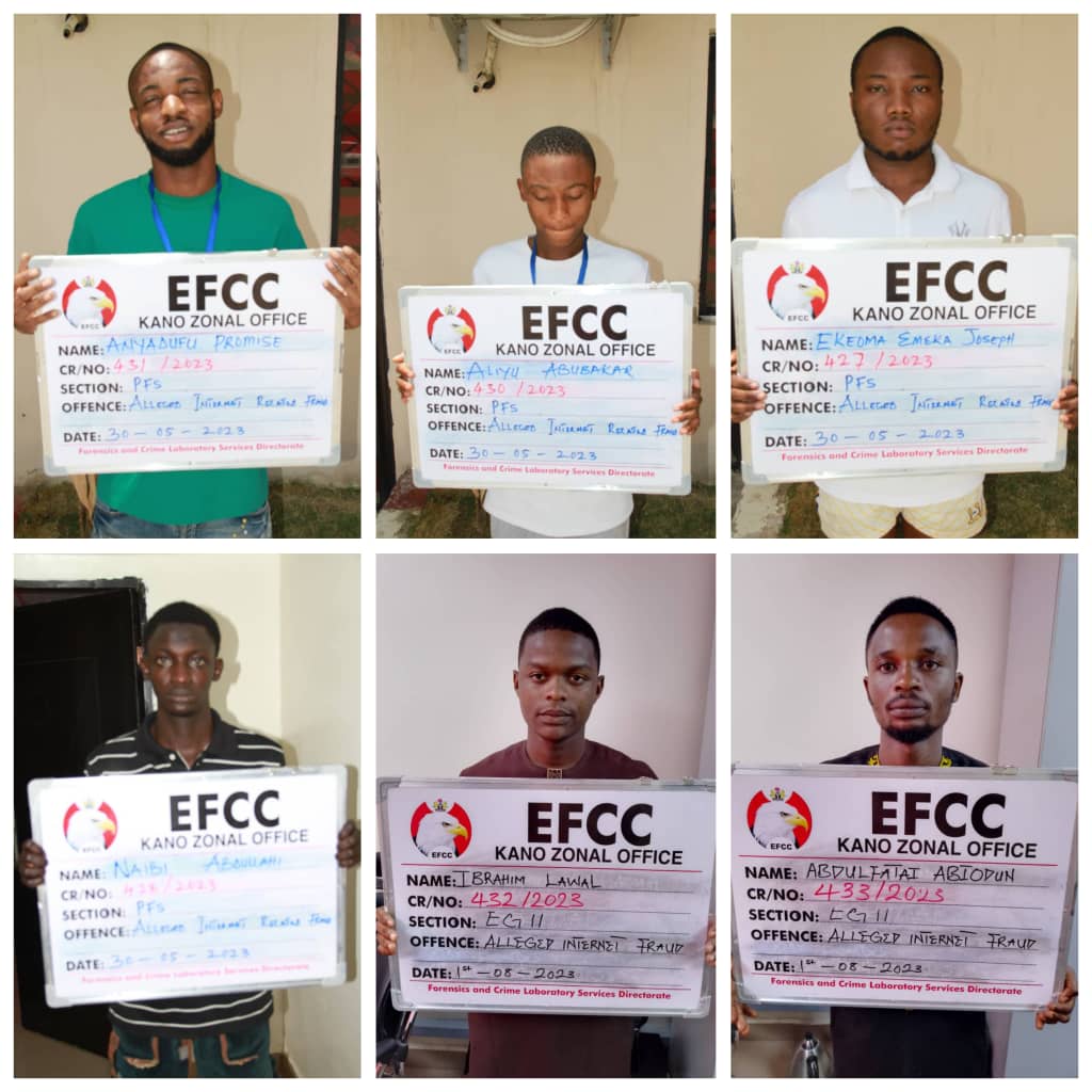 Faces, names of internet fraudsters jailed in Katsina