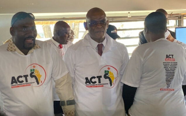 Magashule, centre, at the launch of African Congress for Transformation(ACT)