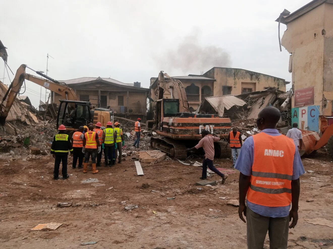 FCT Minister Nyesom Wike orders arrest of the owner of collapsed two-storey building at Lagos Street, Garki Village, Abuja.