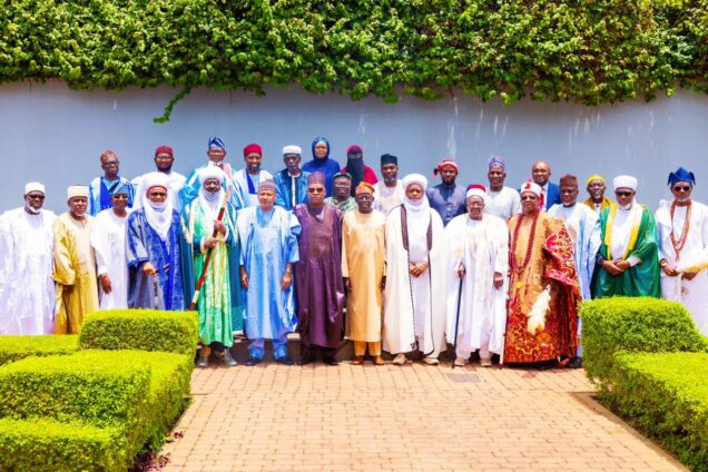 Tinubu, VP Shettima with Sultan of Sokoto and other NSCIA officials