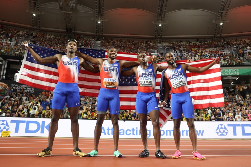 USA grabs gold in Men, Women's 4x100m relay in Budapest