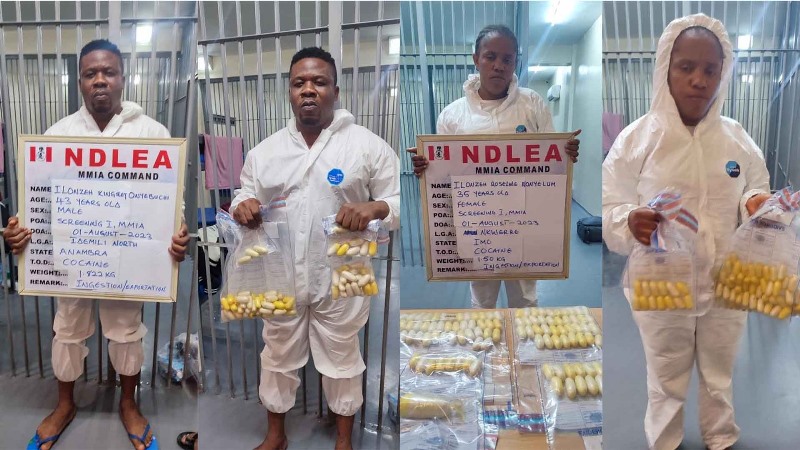 India-bound ‘couple’ excretes 184 wraps of cocaine