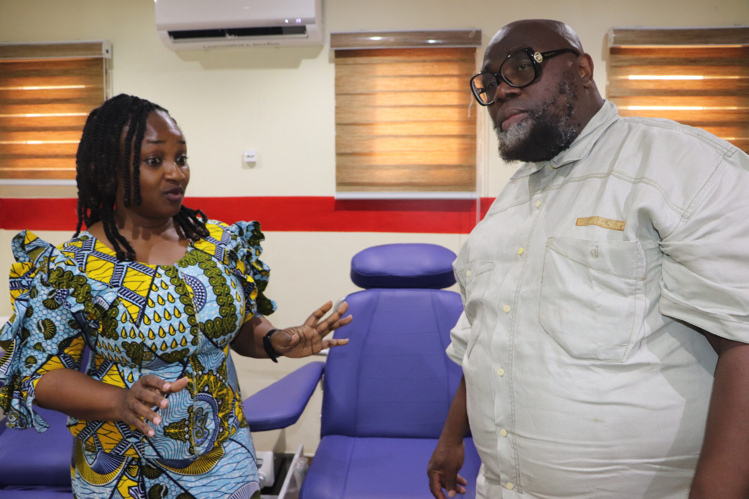 Dr. Bodunrin Osikomaiya, the Executive Secretary of the Lagos State Blood Transfusion Service (LSBTS), speaking with an official