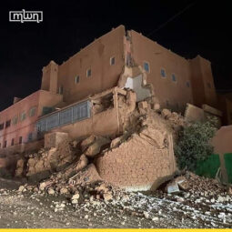 A building destroyed by the earthquake