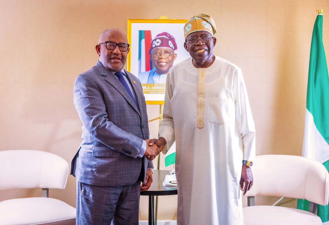 Tinubu with AU leader in New York