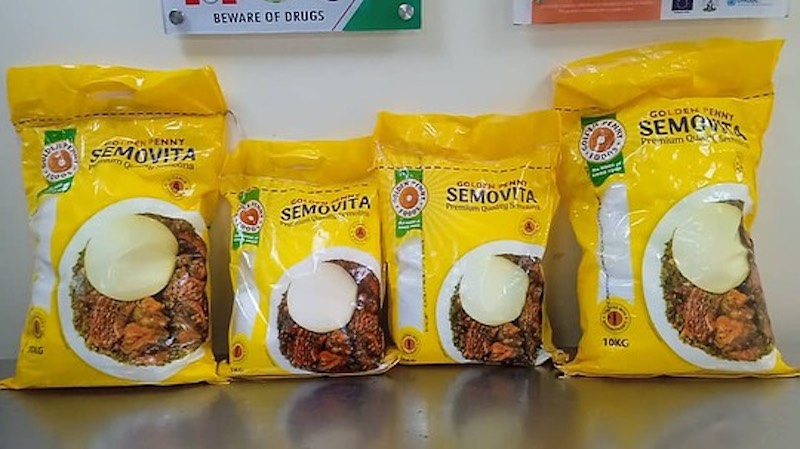 Drug hidden in Semovita food packs