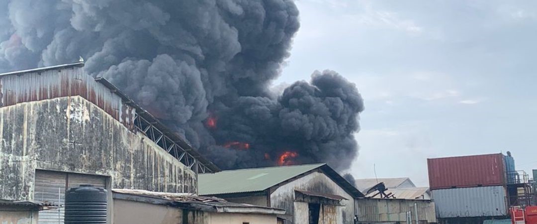 Fire guts mega plastic industry in Ilupeju, Lagos (video)