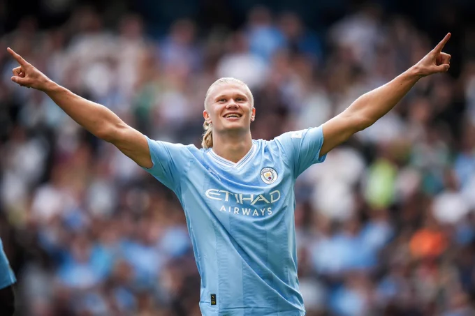 Haaland grabs brace as Man. City trounce Fulham to stay on top