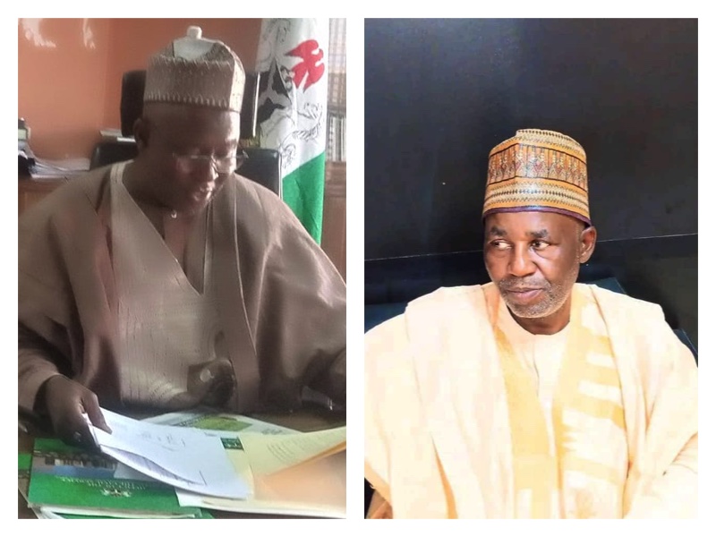 Hussaini Ali Kila, left and new Jigawa Head of service Dagaceri