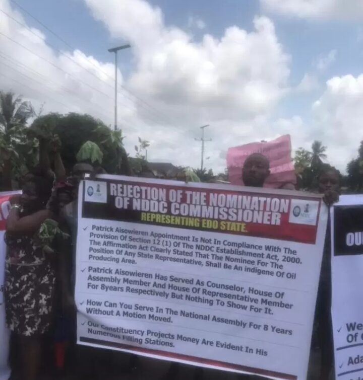 Ugu communities of Orhionmwon local govt of Edo protest appointment of Patrick Asowieren as the state representative on the Board of the NDDC