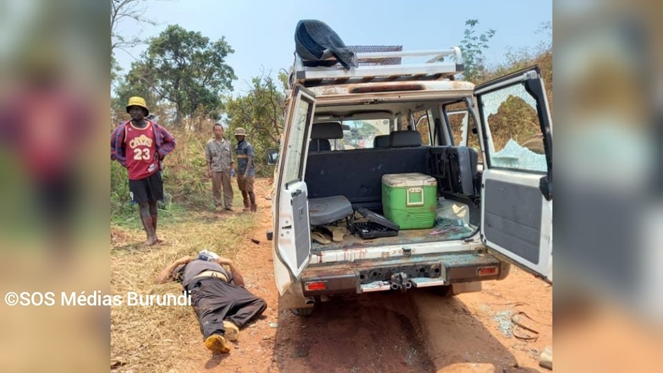 One of the vehicles ambushed in Congo