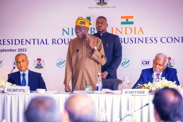 President Tinubu speaks with India businessmen