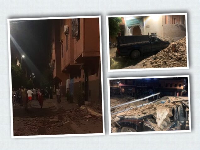 Social media photos on the earthquake effect in Marrakech Morocco