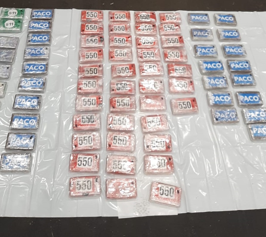 The cocaine packages found with the UK lorry driver