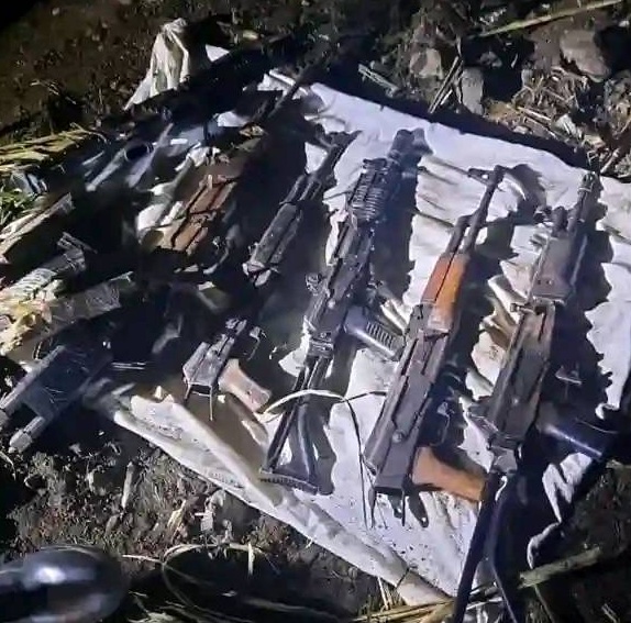 The guns recovered from the 18 robbers