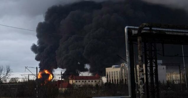 Ukraine’s Kremenchuk oil refinery hit by Russia on fire