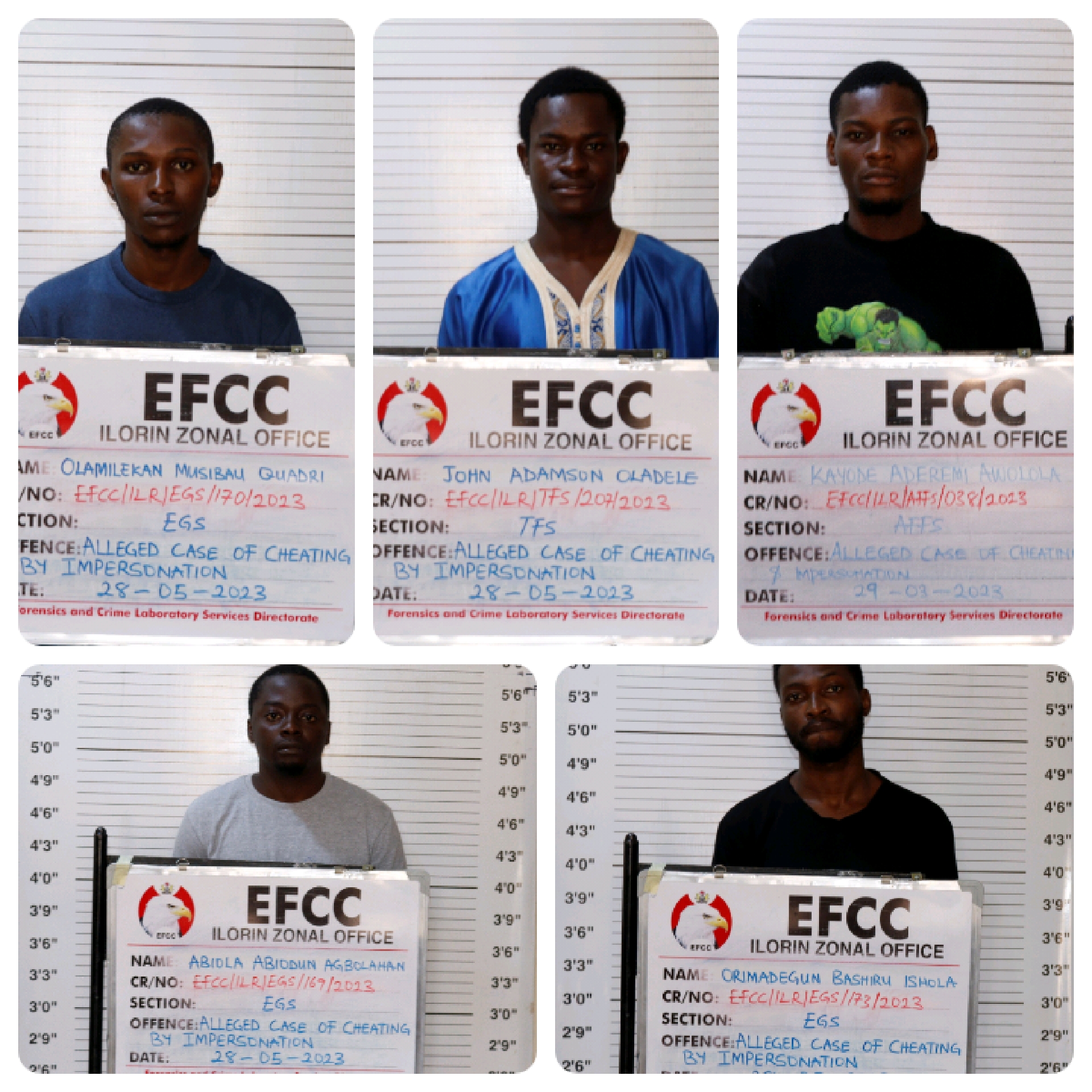 See names, photos of internet fraudsters jailed in Ilorin