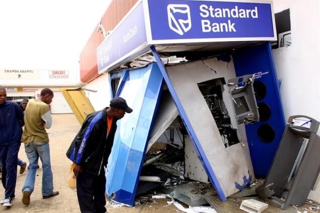 An ATM bombed in South Africa