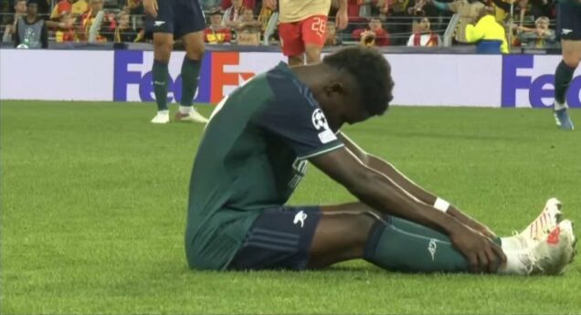 Arsenal suffer shock defeat in Lens as Bukayo Saka limps off again