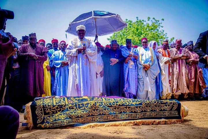 Former President of the Senate Ahmad Lawan buries mother, Hajiya Halima (Baba) Ibrahim in Gashua, Bade LG of Yobe State.