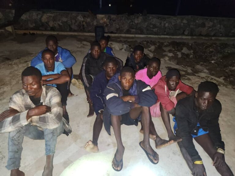 Nigerian Navy patrol ship NNS BEECROFT intercepts 11 stowaways hidden in concealed area of a ship the GWANGZHOU Highway Panama in Lagos