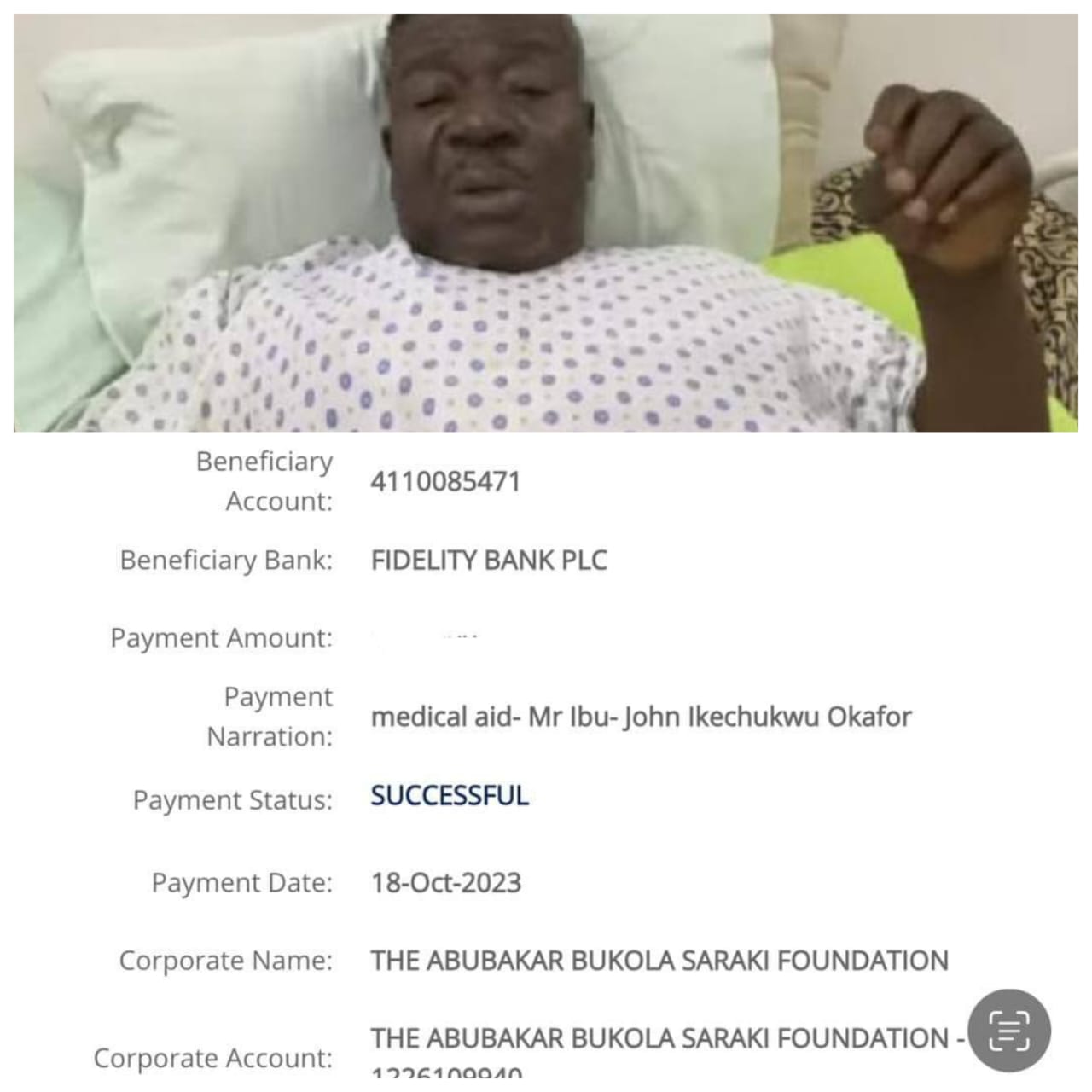 Bukola Saraki Foundation clears Mr Ibu's medical bills