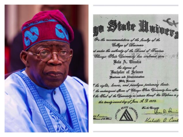 President Tinubu and Chicago State University certificate