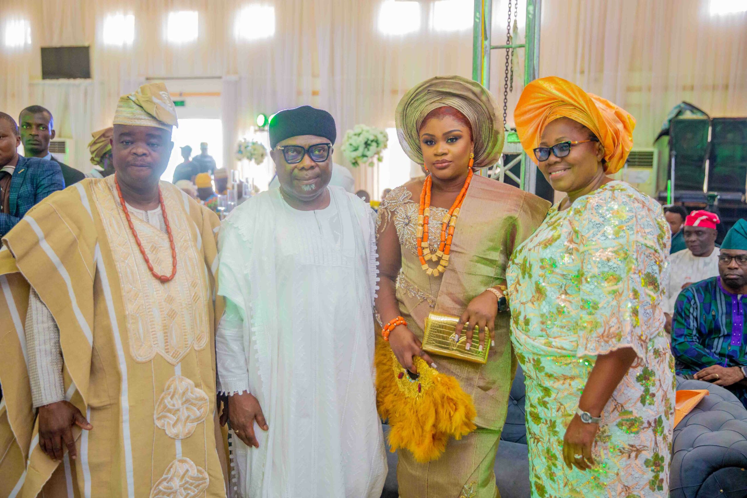 The bride, her parents and Senator Iyiola Omisore