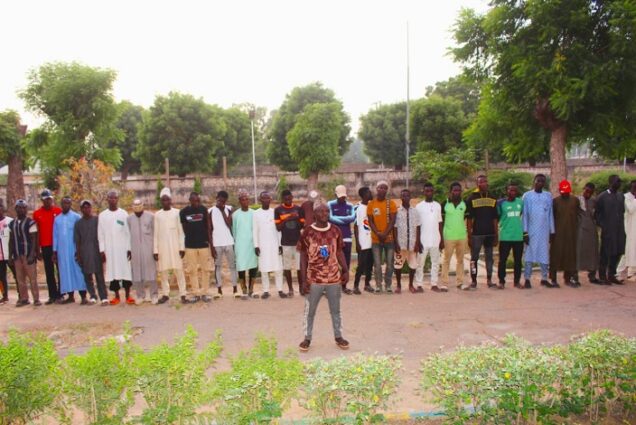Wanted Kano notorious thug, Abba Burakita and his 40 gang members who surrendered with their weapons to the state Commissioner of Police, CP Gumel