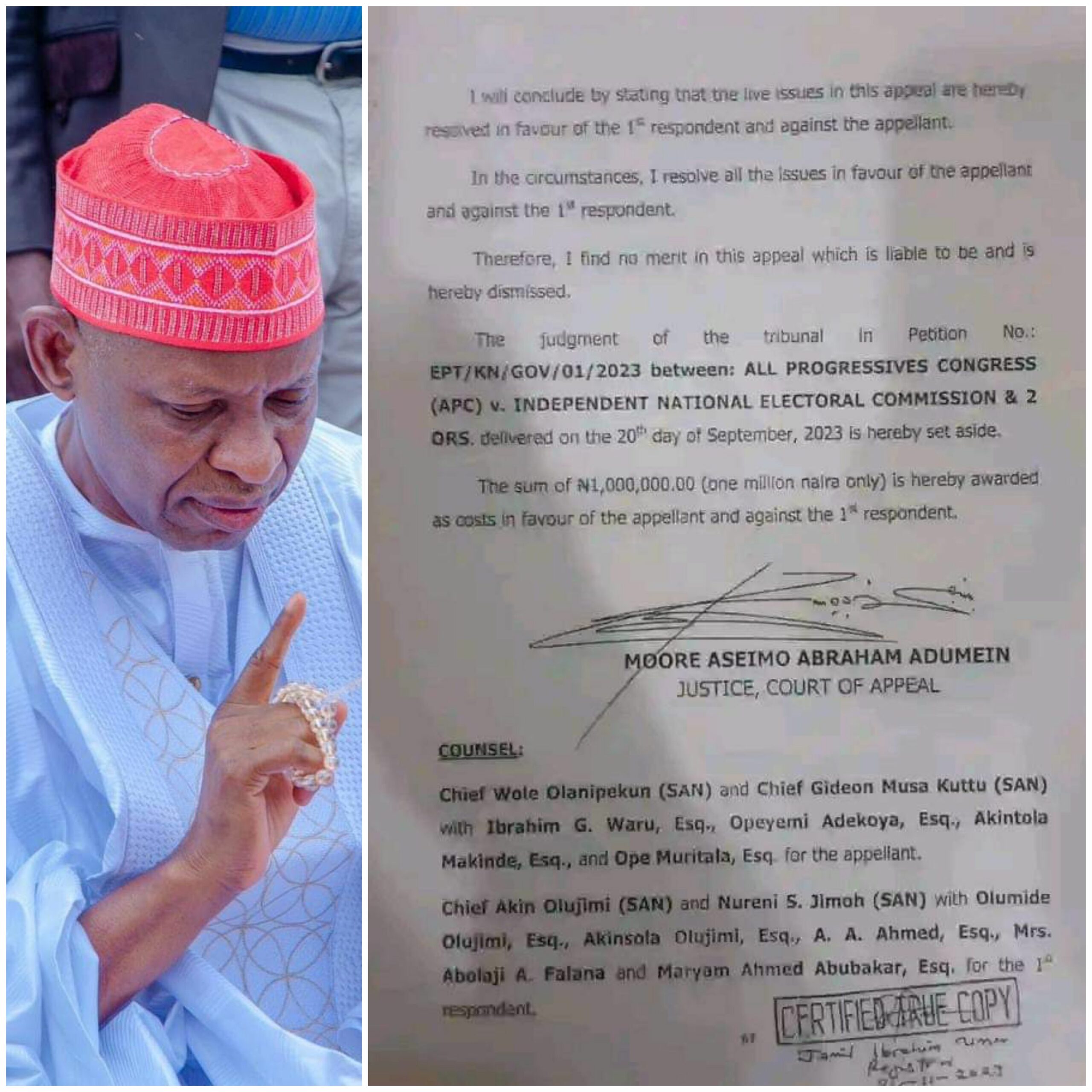 National leadership of NNPP asks NJC to investigate controversy surrounding Appeal Court judgement on Kano governorship election