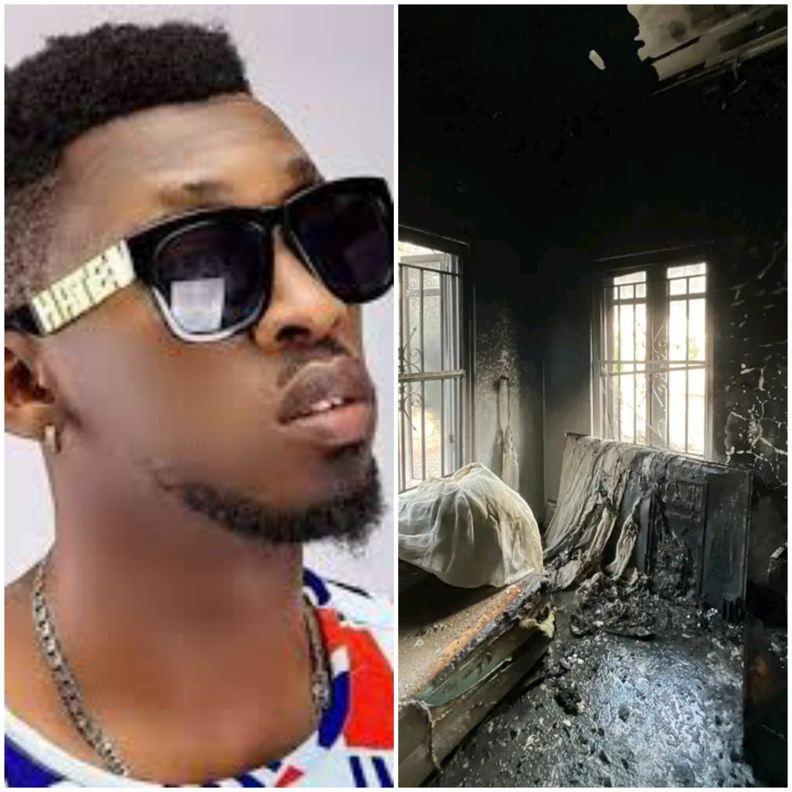 Nigerian singer Esegine Allen, better known as Orezi is thanking God for saving his life as fire gutted his Lekki residence in Lagos.