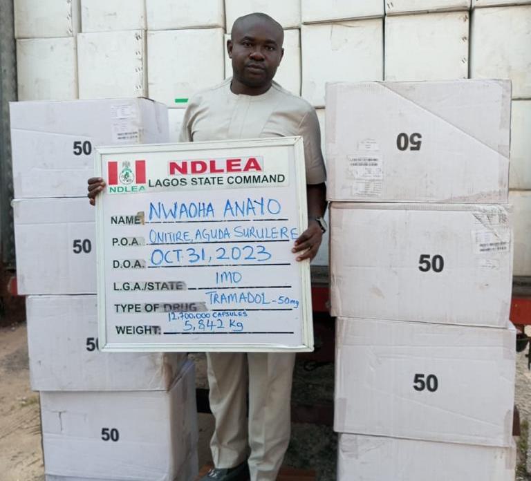 NDLEA seizes 14.4m pills of Opioids worth N13bn in massive Lagos raids, arrests billionaire