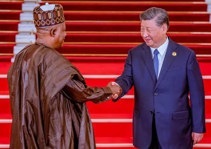 Vice President Kashim Shettima and Chinese leader at the Belt And Road Initiative Forum in Beijing, China.