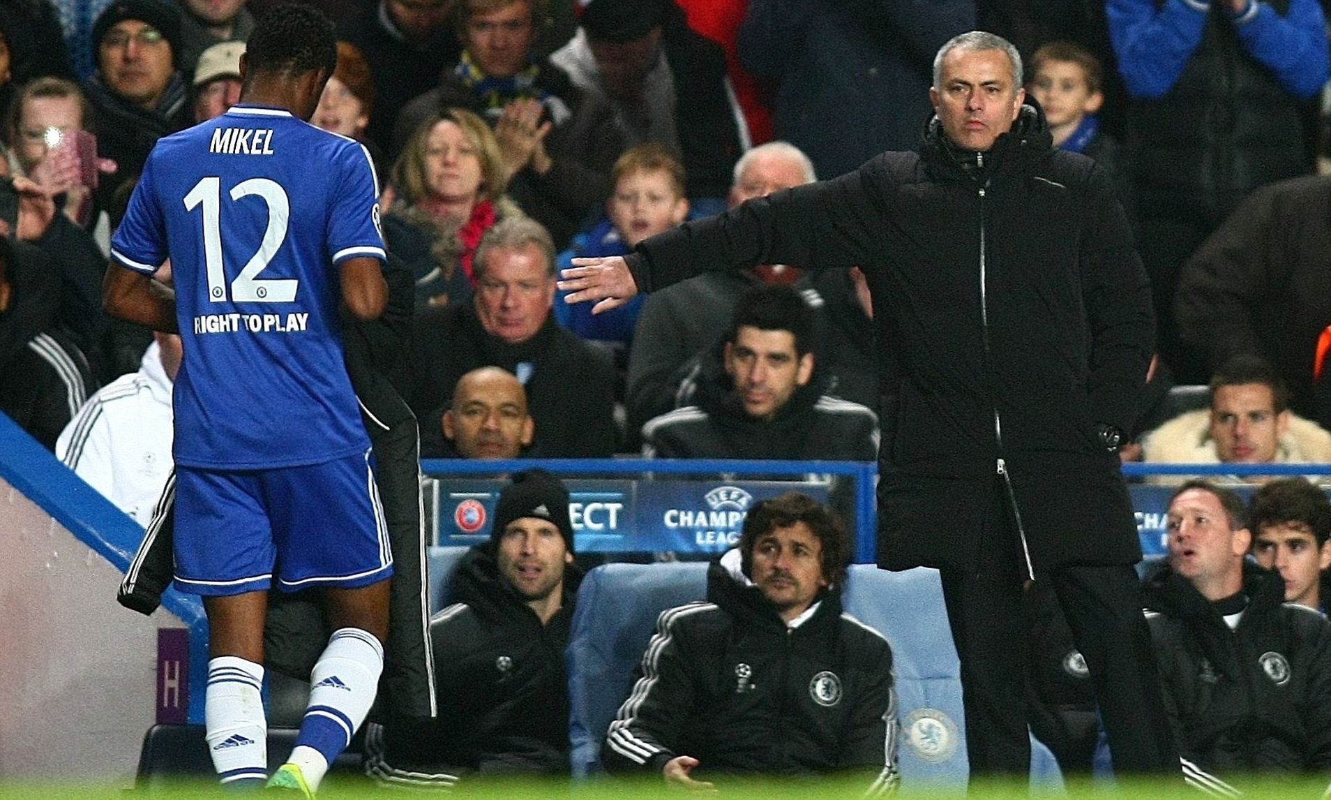 José Mourinho and Mikel Obi